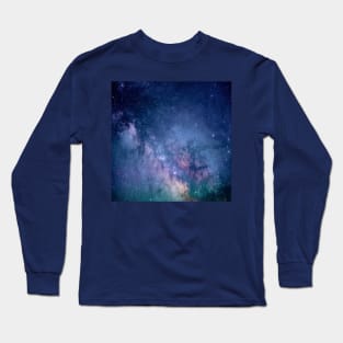 blue purple constellation starry sky universe galaxy Long Sleeve T-Shirt